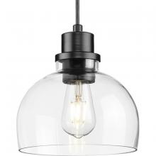 Progress P500405-31M - Garris Collection One-Light Matte Black Clear Glass Transitional Mini-Pendant