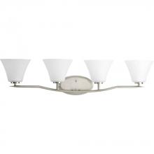 Progress P2007-09 - Bravo Collection Four-Light Brushed Nickel Etched Glass Modern Bath Vanity Light