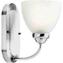 Progress P2913-15 - Heart Collection One-Light Polished Chrome Etched Glass Farmhouse Bath Vanity Light