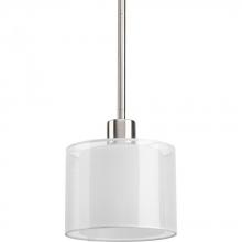 Progress P5110-09 - Invite Collection One-Light Brushed Nickel White Mylar Shade New Traditional Mini-Pendant Light