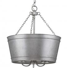 Progress P500227-141 - Galveston Collection Galvanized Three-Light Outdoor Pendant