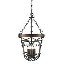 Golden 1821-3P BI - Madera 3-Light Pendant in Black Iron