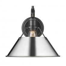 Golden 3306-1W BLK-CH - Orwell 1-Light Wall Sconce in Matte Black with Chrome