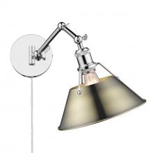 Golden 3306-A1W CH-AB - Orwell Articulating Wall Sconce in Chrome with Aged Brass