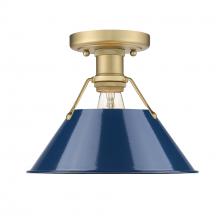 Golden 3306-FM BCB-NVY - Orwell BCB Flush Mount in Brushed Champagne Bronze with Matte Navy shade