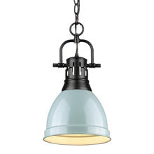 Golden 3602-S BLK-SF - Duncan Small Pendant with Chain