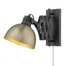 Golden 3824-A1W BLK-AB - Hawthorn Articulating 1-Light Wall Sconce