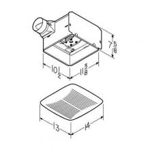 Broan-Nutone QTRN050F - Builder Pack, 50 CFM. Uses QTXRN000HF housing pack.