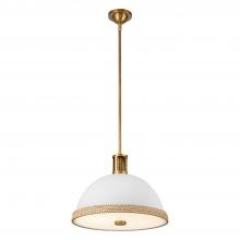 Alora Lighting PD331016MWVB - Doral 16-in Matte White/Vintage Brass 2 Lights Pendant