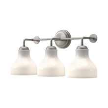 Alora Lighting VL540322BNGO - Westlake 22-in Brushed Nickel/Glossy Opal Glass 3 Lights Vanity